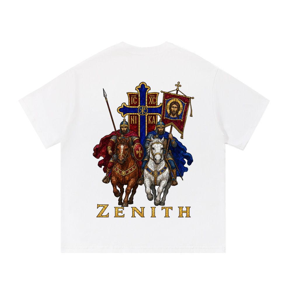 IC XC NIKA Cavalry Tee — White — back print