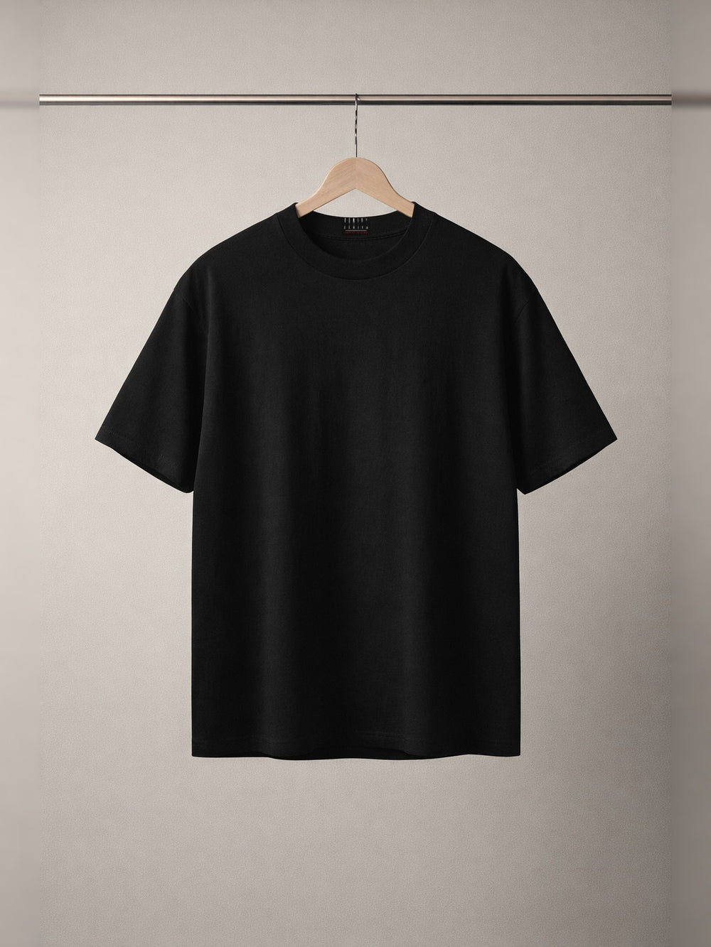 IC XC NIKA Stained Glass Tee — Black — chest side, studio hanger