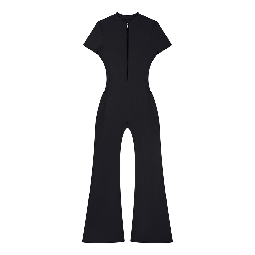 CORE Flared Leg Quarter-Zip Jumpsuit