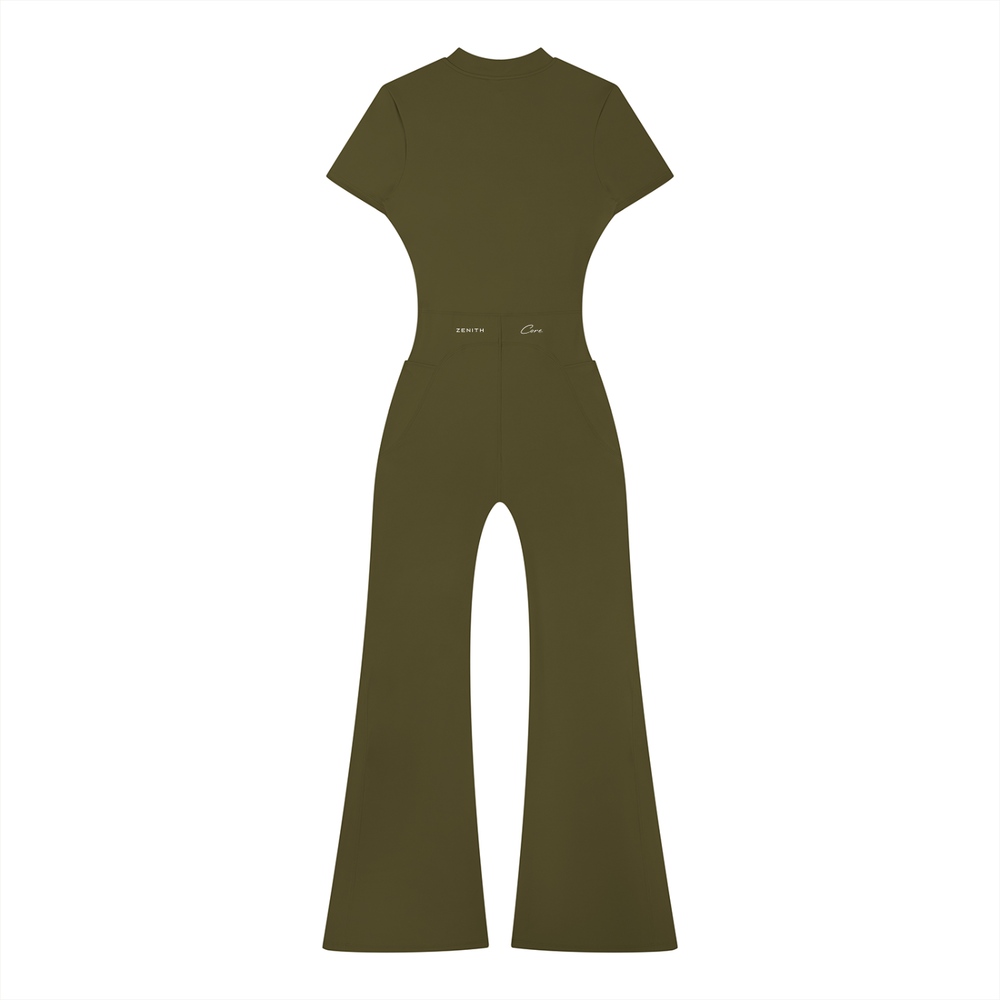 CORE Flared Leg Quarter-Zip Jumpsuit