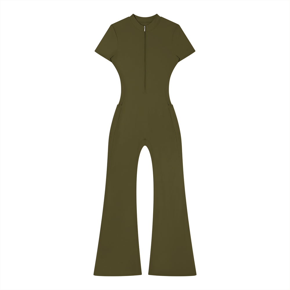 CORE Flared Leg Quarter-Zip Jumpsuit