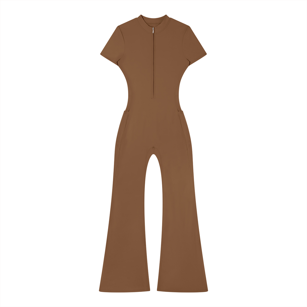 CORE Flared Leg Quarter-Zip Jumpsuit