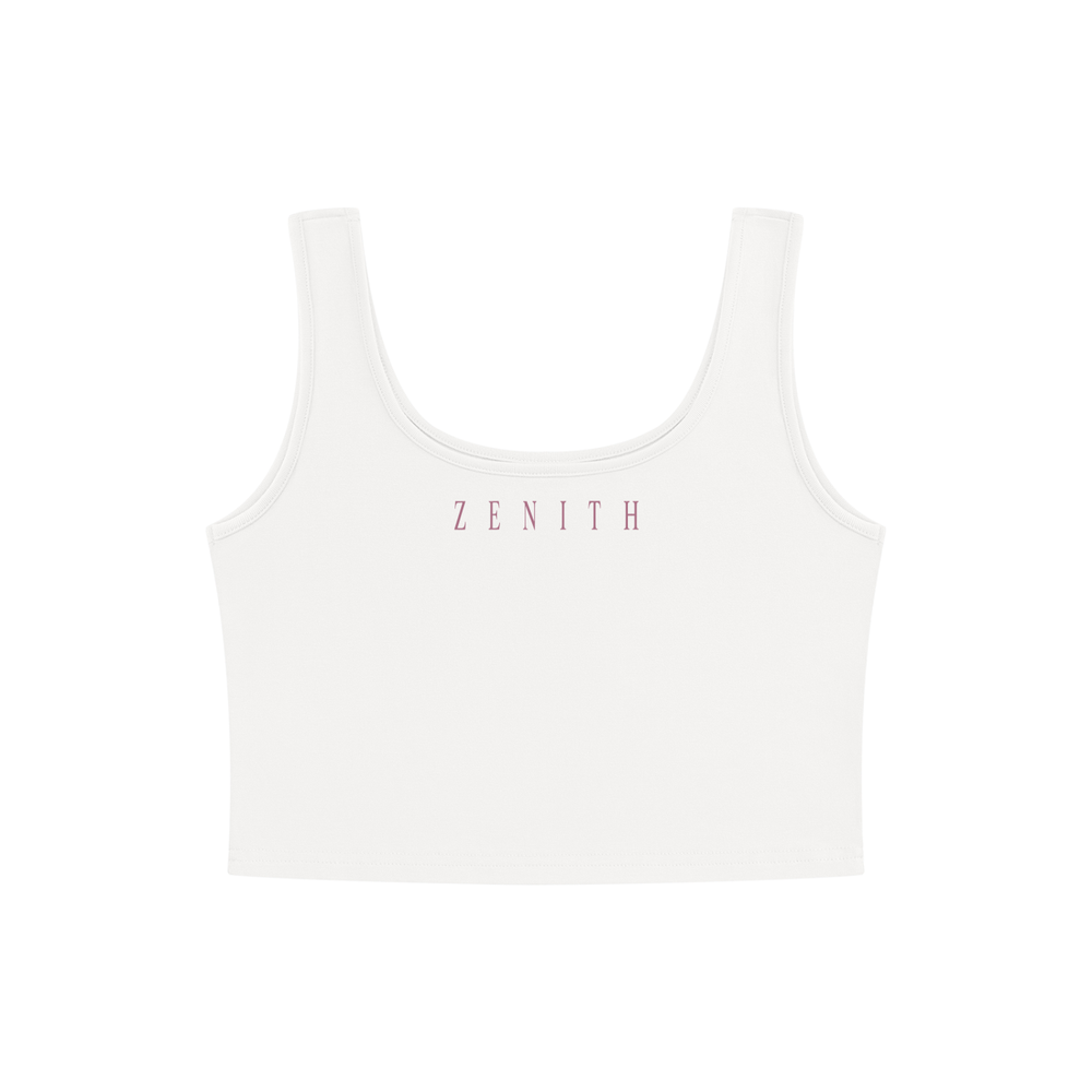 Theotokos Cropped Tank — Off-White — chest side flat lay