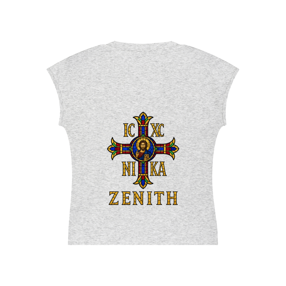 Bride of Christ Baby Tee — Heather Grey — back print