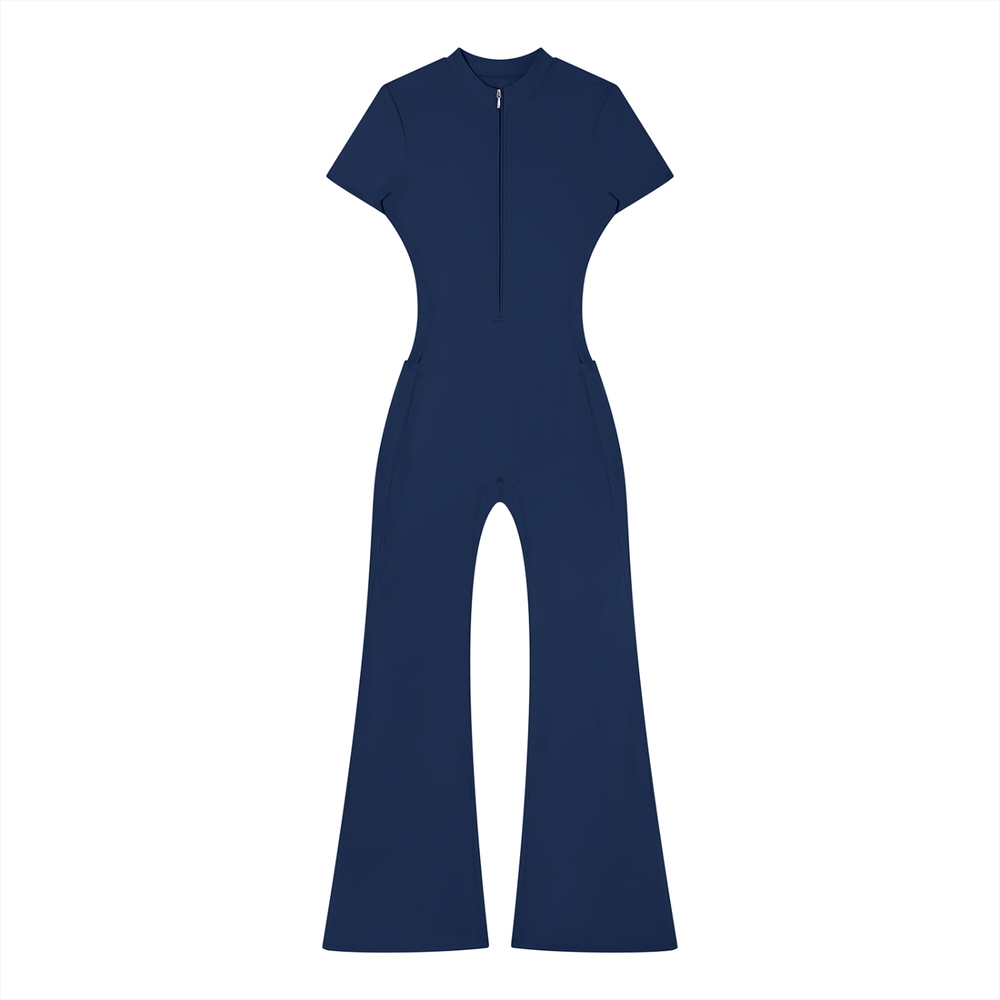 CORE Flared Leg Quarter-Zip Jumpsuit