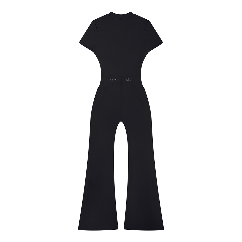 CORE Flared Leg Quarter-Zip Jumpsuit