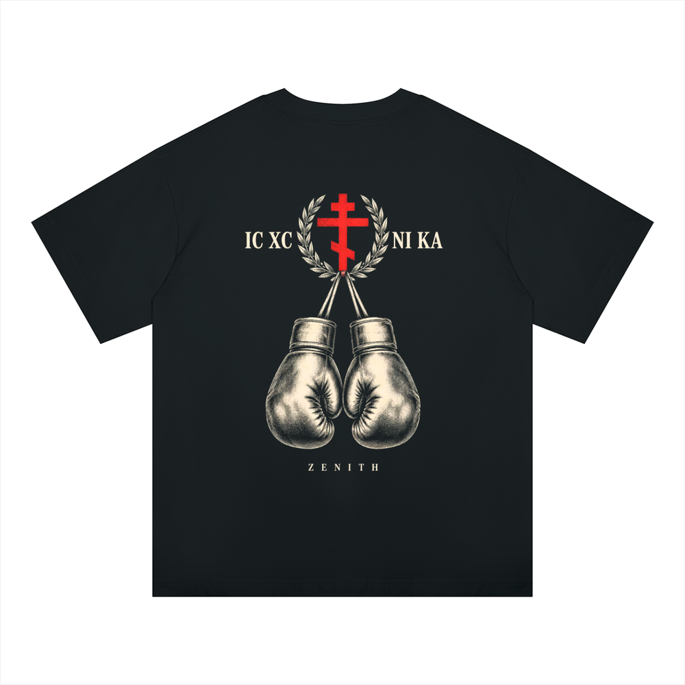 IC XC NIKA Gloves Tee — Black — oversized fit, back print