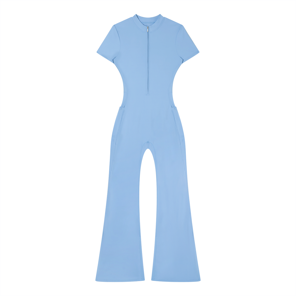 CORE Flared Leg Quarter-Zip Jumpsuit