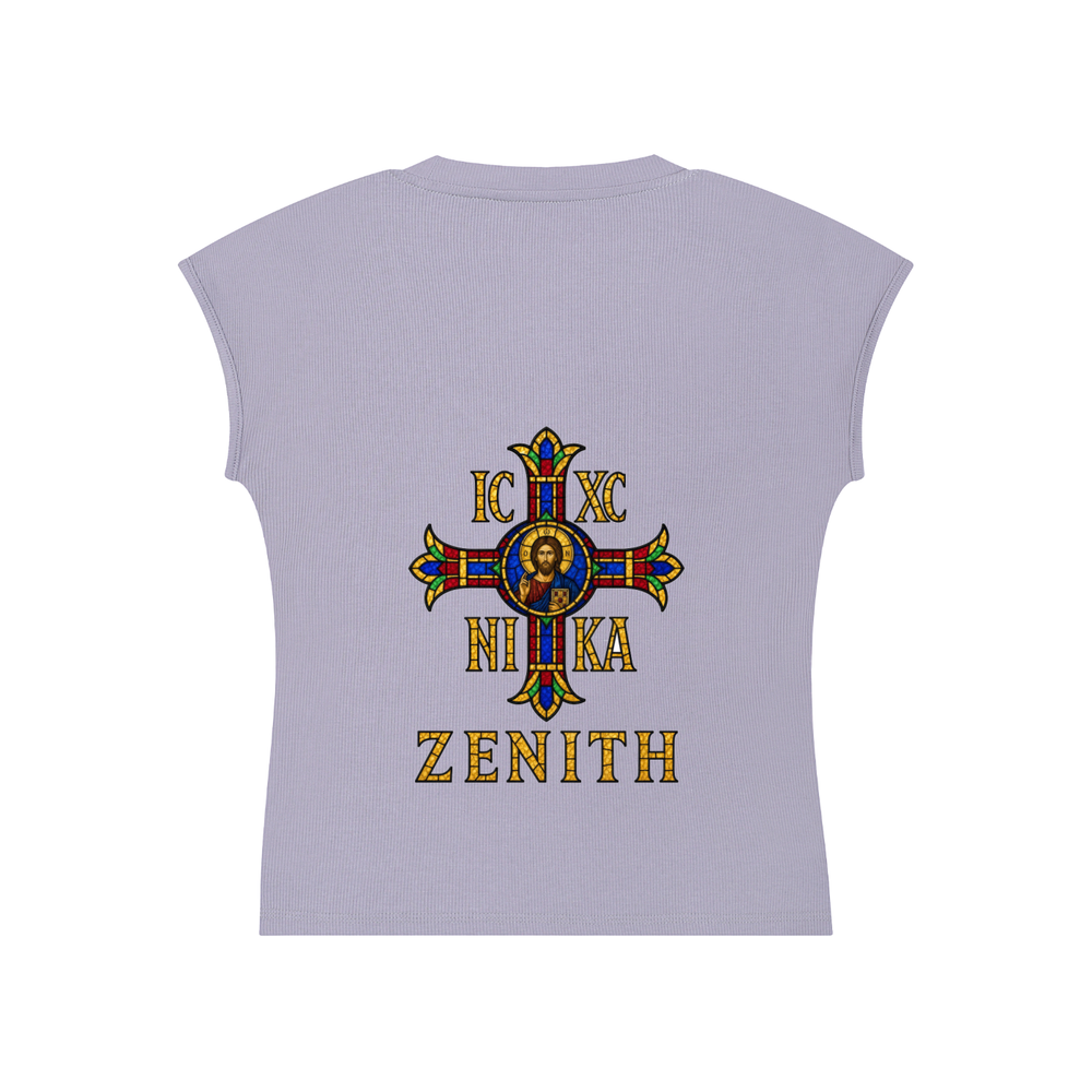 Bride of Christ Baby Tee — Lavender Grey — back print