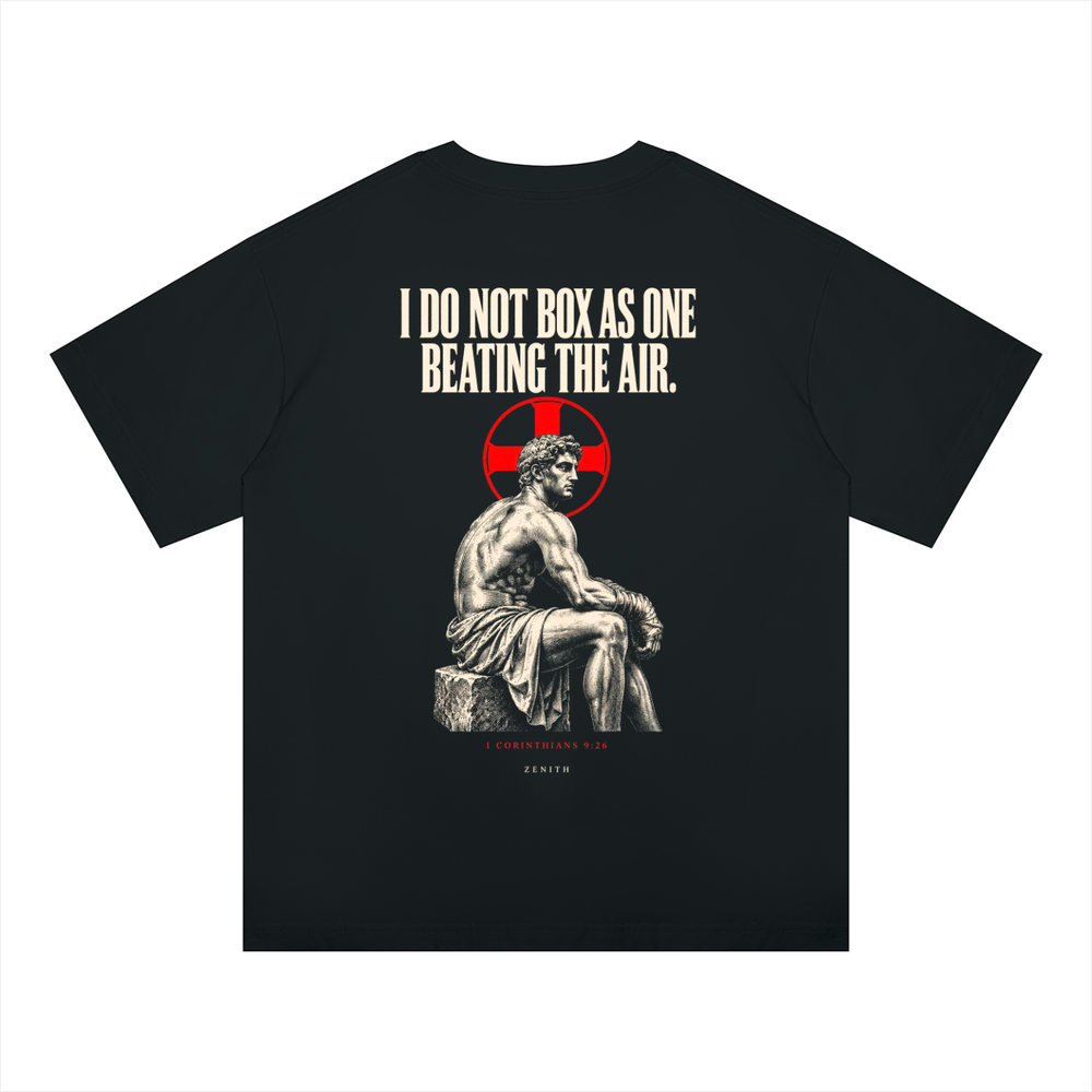 Not Beating The Air Tee — Black — oversized fit, back print