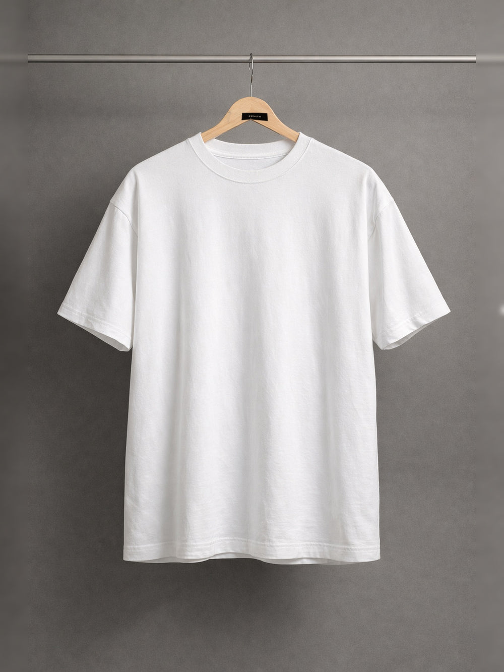 Who Is Like God Tee — White — chest side, studio hanger