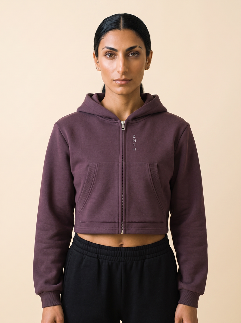 MAXIM Cropped Zip-Up Hoodie
